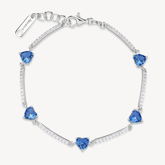Bracciale Semirigido Brosway Fancy Argento Cubic Zirconia Alternati a Cuori Blu