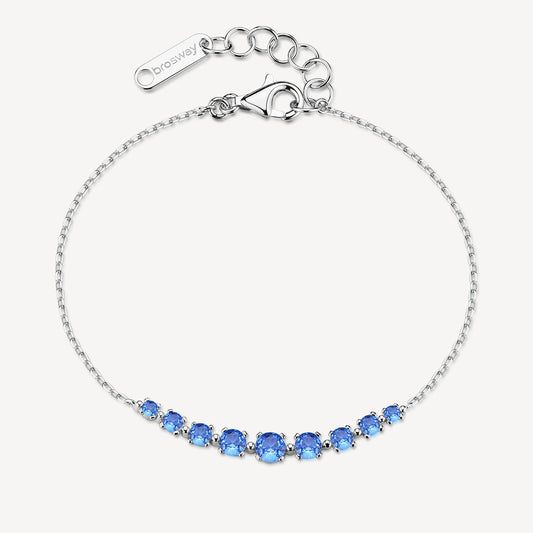 Bracciale Brosway Fancy Freedom Blue Argento Centrale Zirconia A Decrescere Colore Sapphire