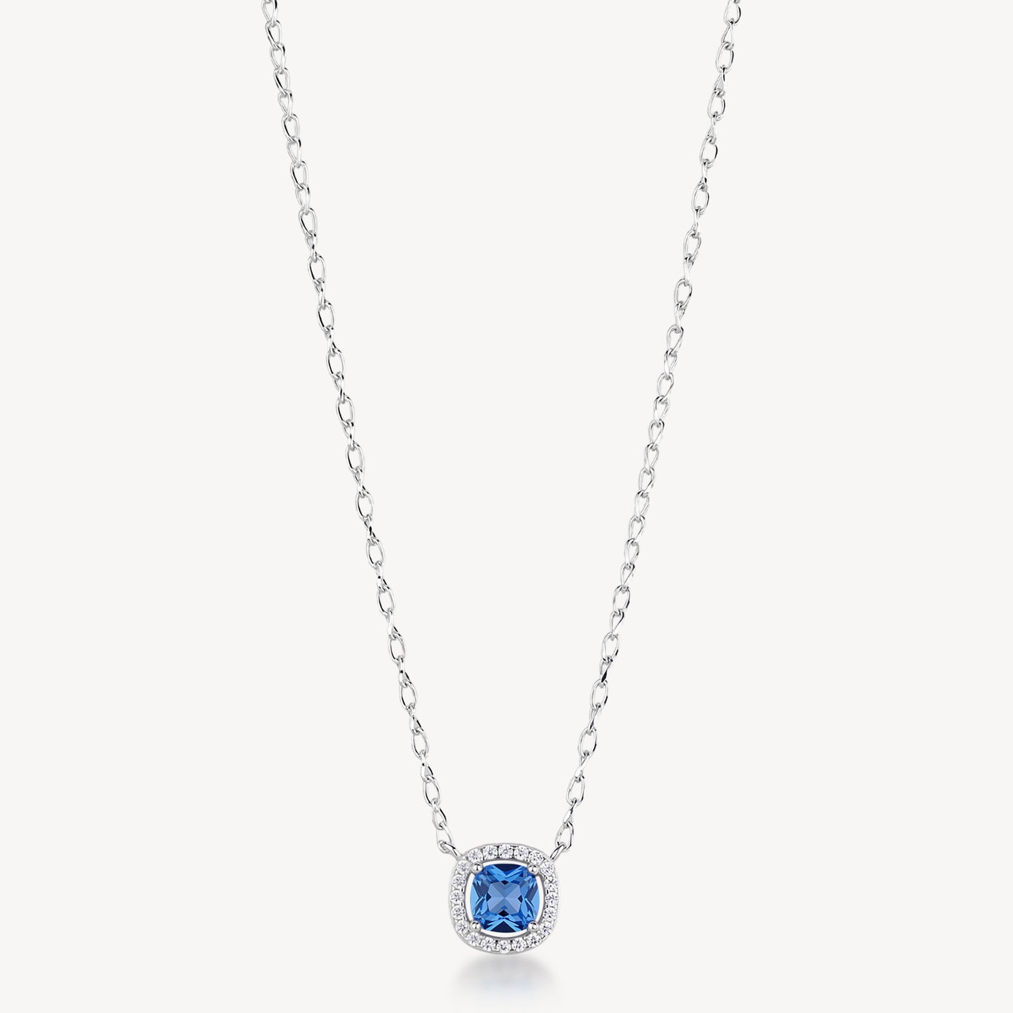 Collana Brosway Fancy Freedom Blue In Argento Con Centrale Cubic Zirconia Blu Quadrato Contornato Cm.44