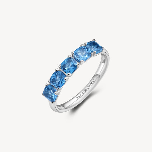 Anello Veretta Brosway Fancy Freedom Blue a 5 Zirconi Argento - Misura 10