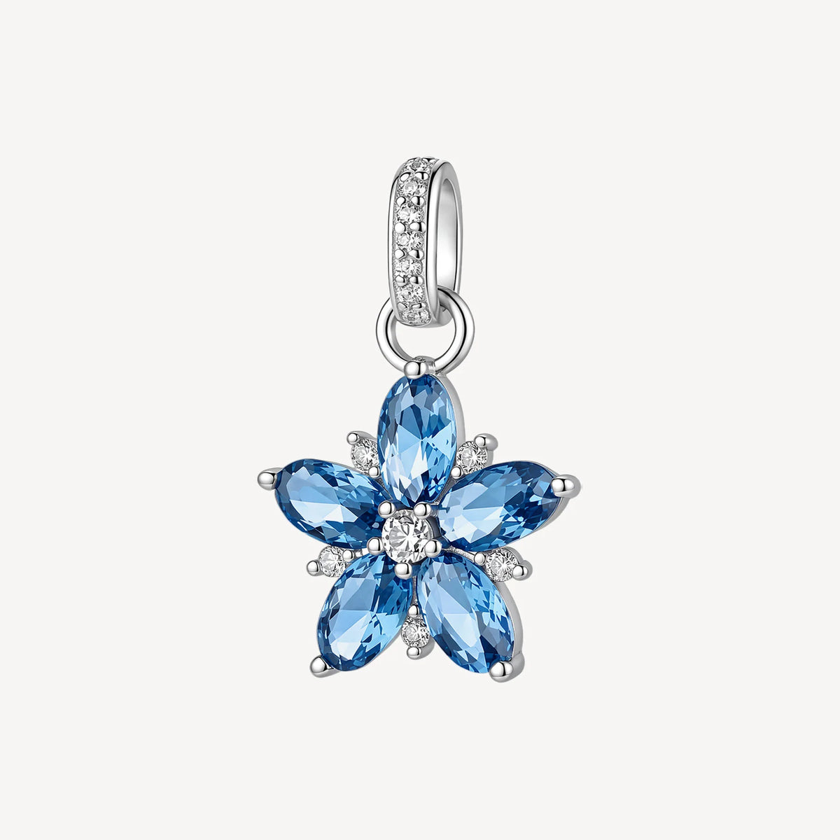 Pendente Brosway Fancy Feedom Blue Argento Fiore Con Cubic Zirconia Bianchi/Blu