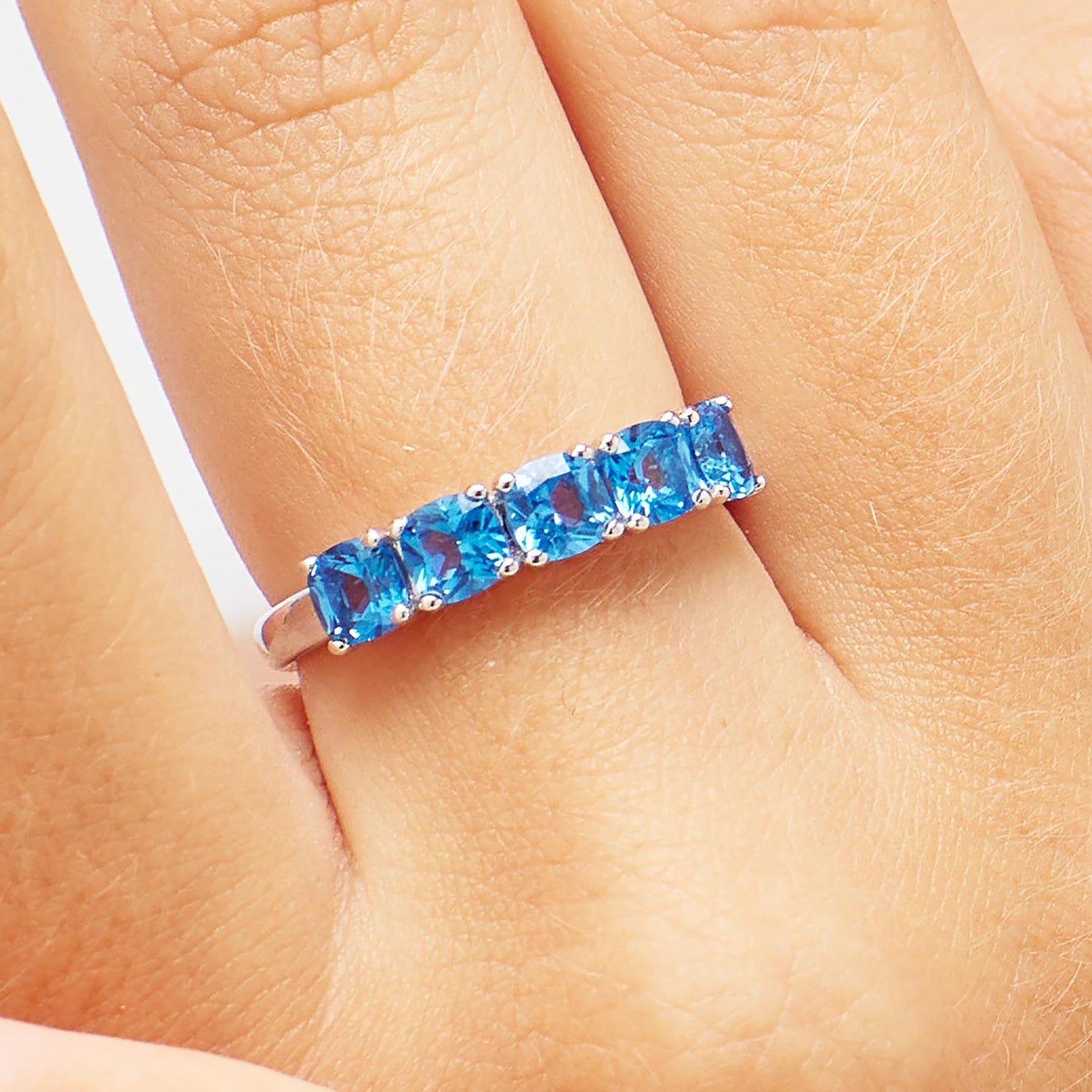 Anello Veretta Brosway Fancy Freedom Blue a 5 Zirconi Argento - Misura 10