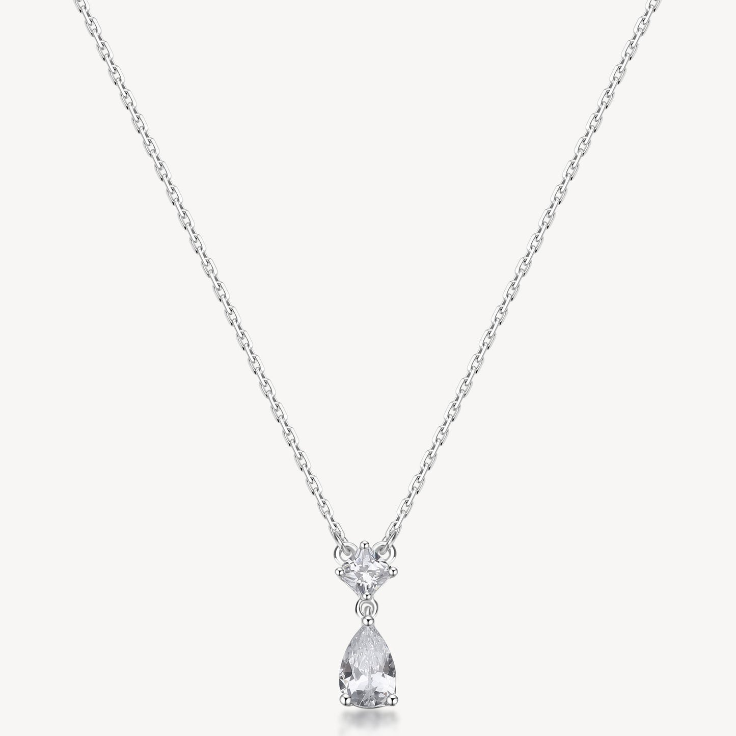 Collana Brosway Fancy In Argento Maglia Catena Con Pendente Square Cubic Zirconia Cubic Zirconia A Goccia