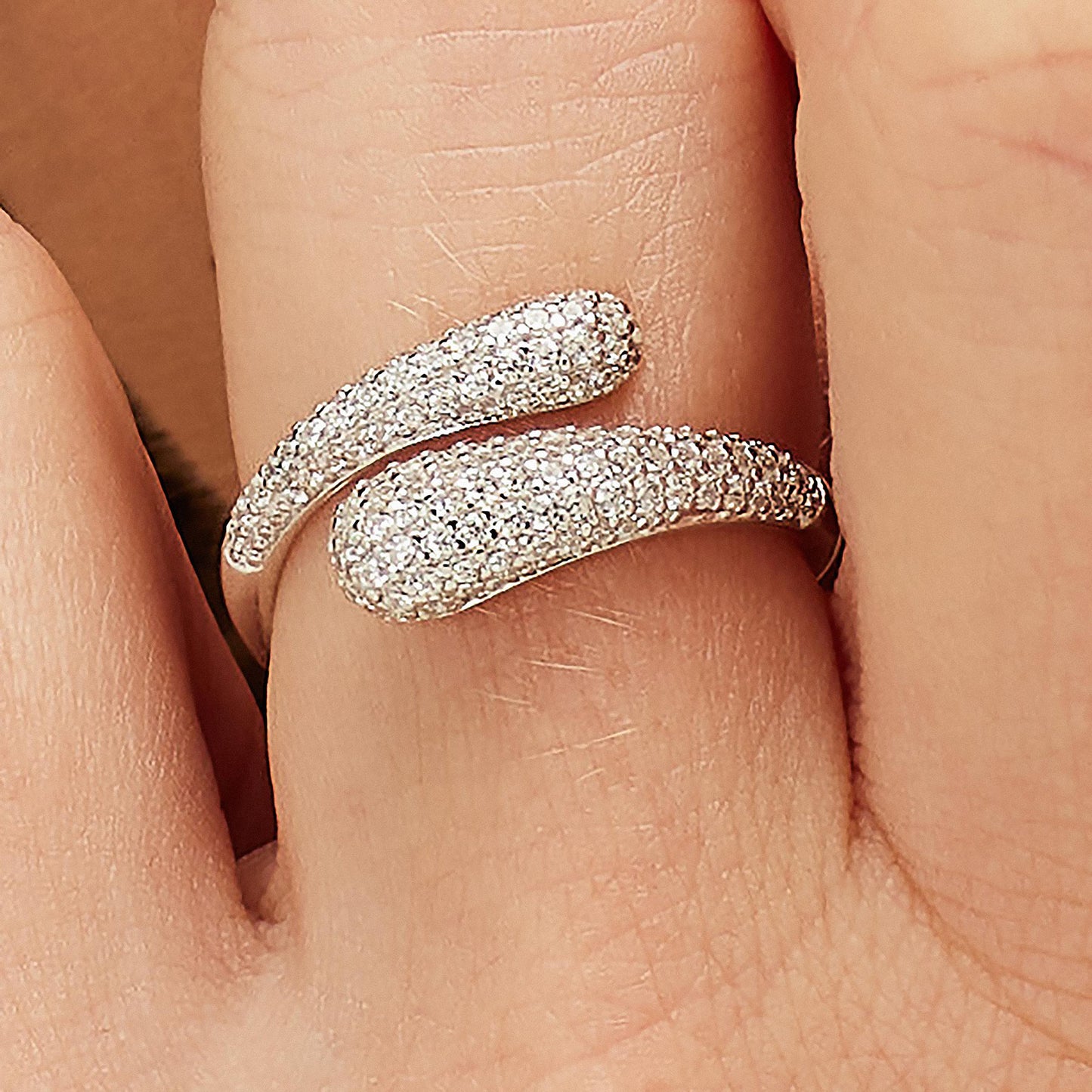Anello Brosway Fancy Contrariè Argento Pavè Cubic Zirconia - Misura 14