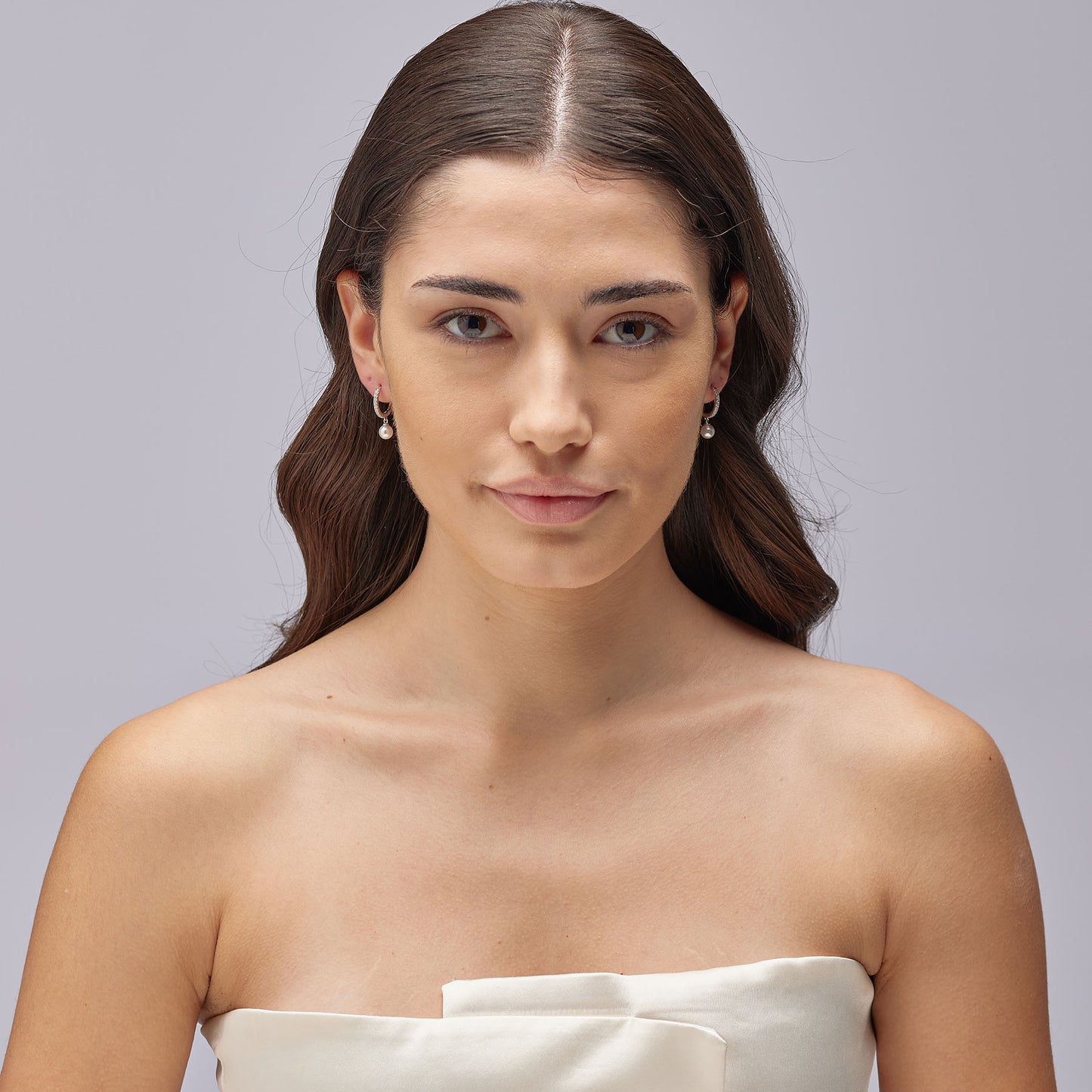 Orecchini Boccolette con Pendente Brosway Fancy Argento Cubik Zirconia e Perla Di Conchiglia