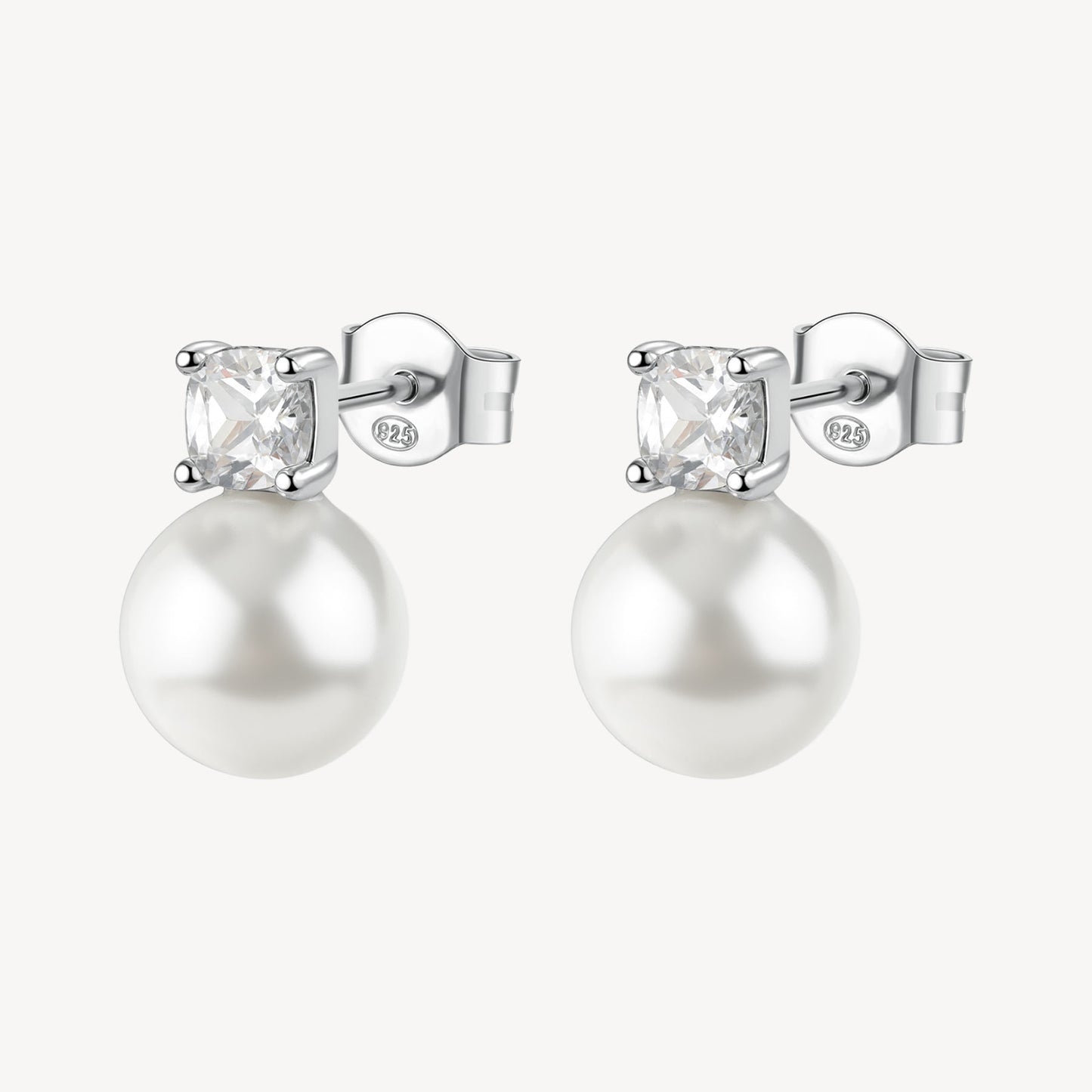 Orecchini a Lobo Brosway Fancy Argento Perla Di Conchiglia e Cubik Zirconia