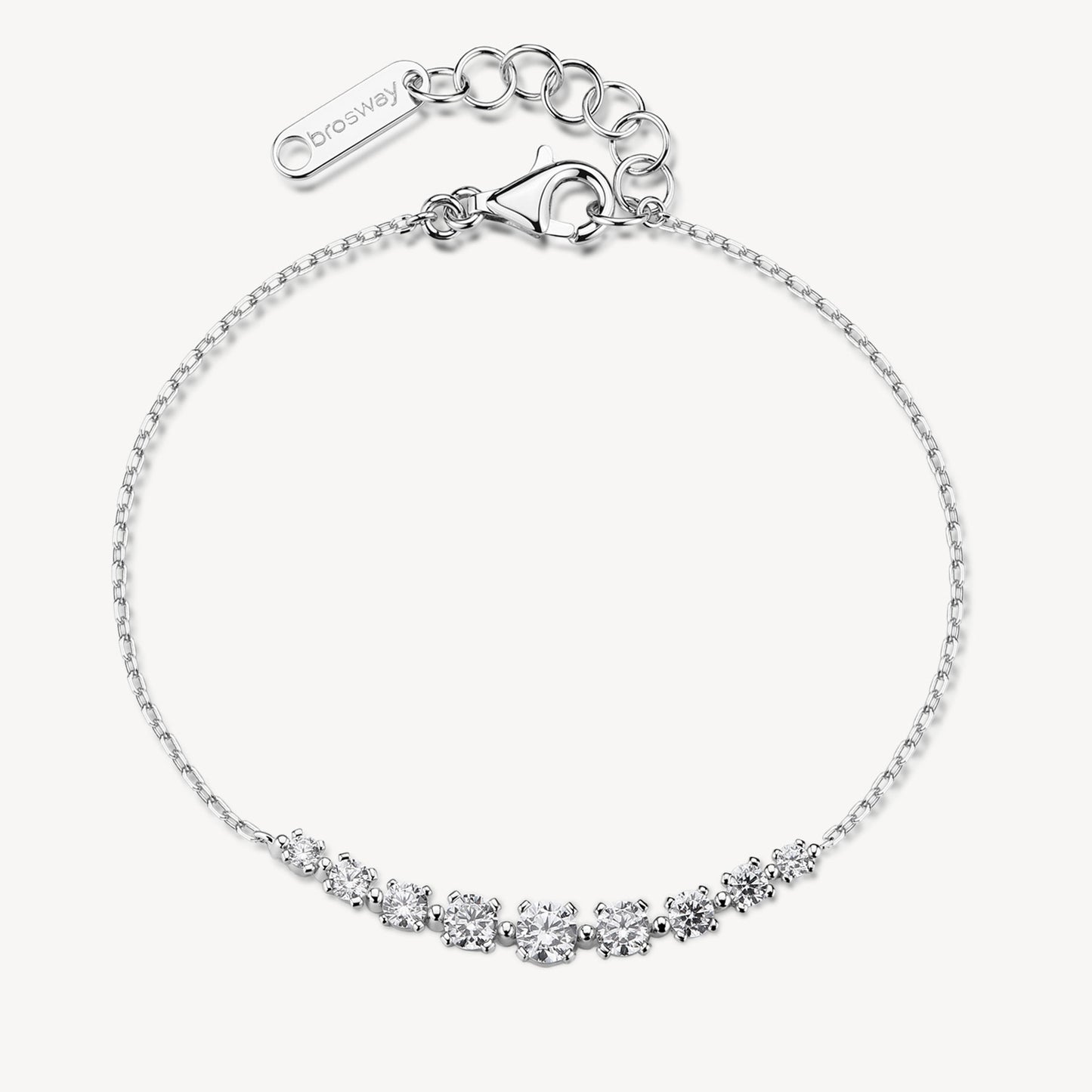 Bracciale Brosway Fancy Argento Centrale Cubik Zirconia Decrescente
