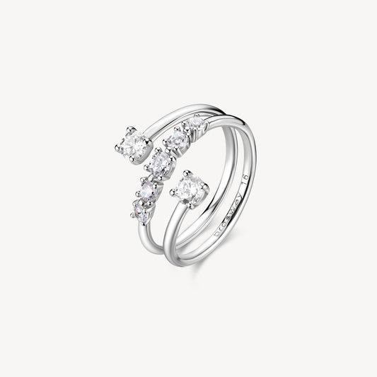 Anello Brosway Fancy Argento Contrariè Cubic Zirconia - Misura 14