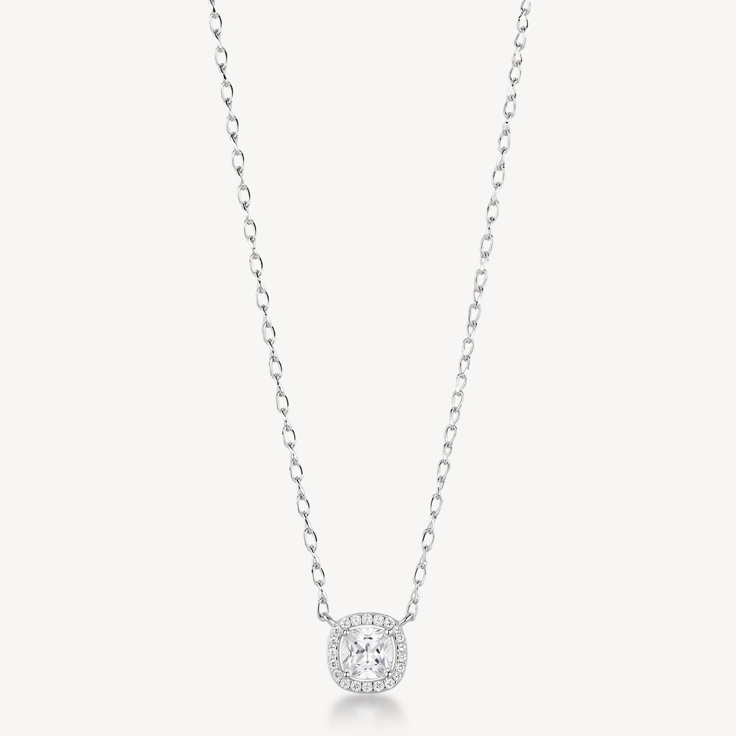 Collana Brosway Fancy Argento Centrale Cubic Zirconia Quadrato Contornato