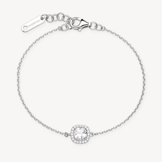 Bracciale Brosway Fancy Argento Centrale Cubic Zirconia Quadrato Contornato