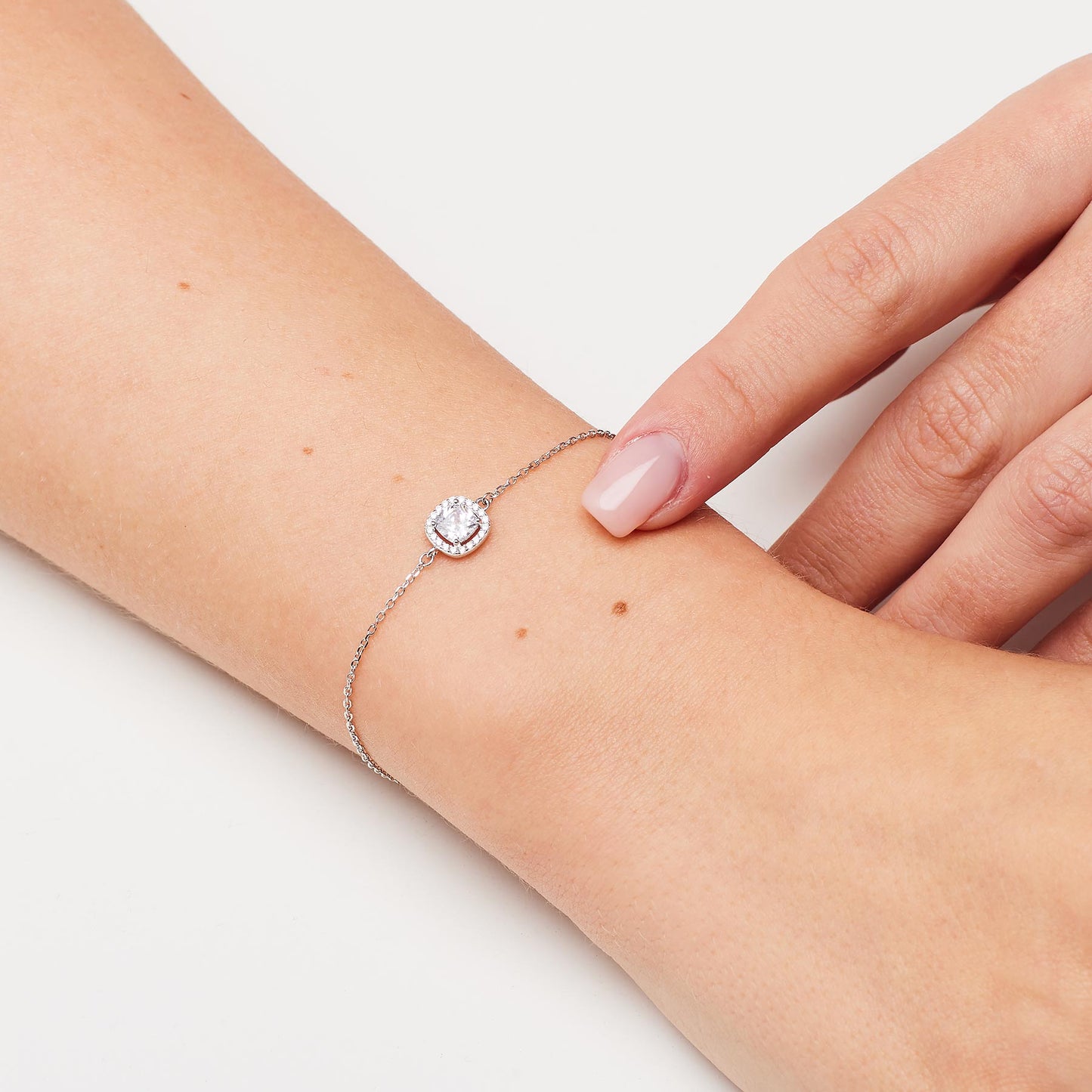 Bracciale Brosway Fancy Argento Centrale Cubic Zirconia Quadrato Contornato