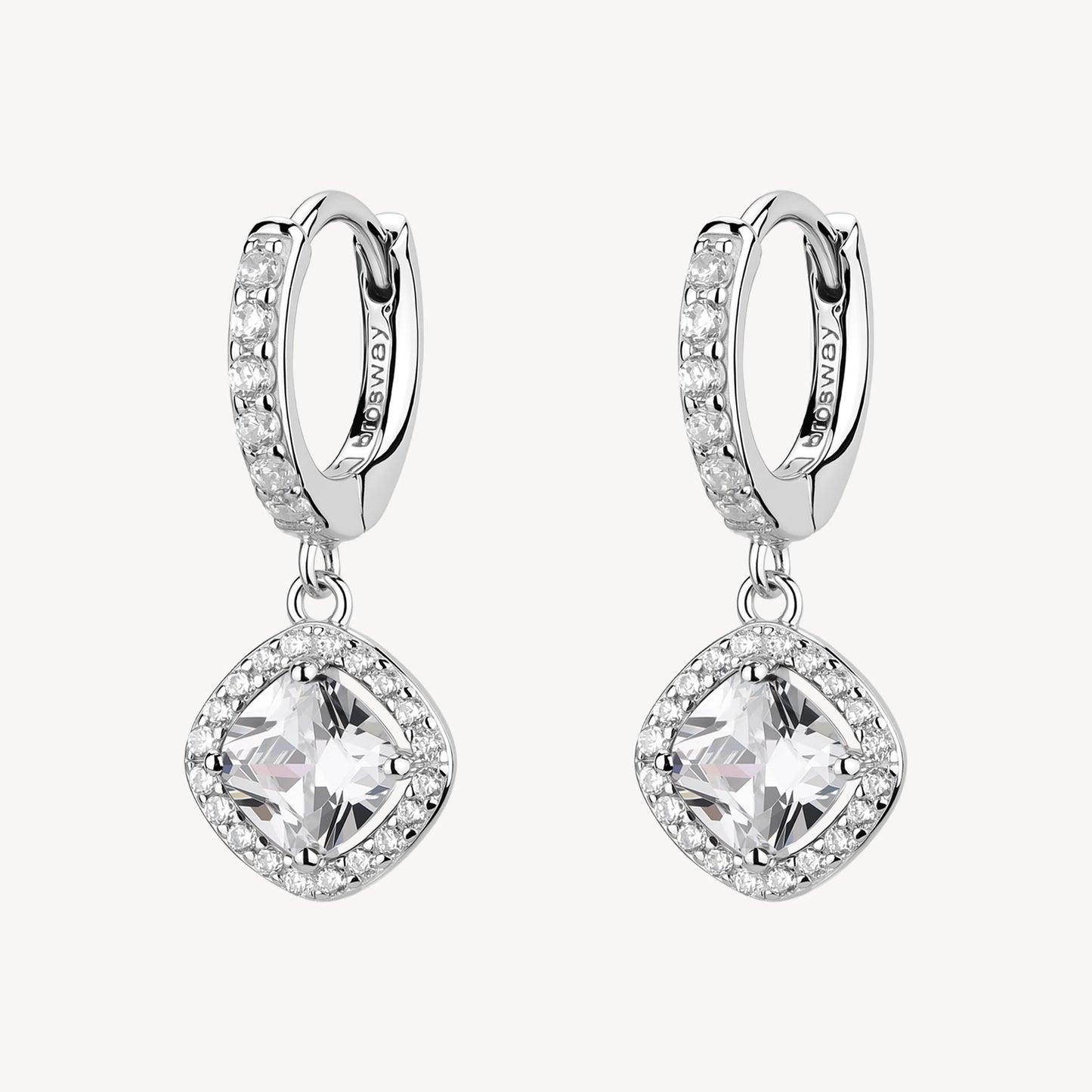 Orecchini Boccolette con Pendente Brosway Fancy Argento Cubic Zirconia Contornato