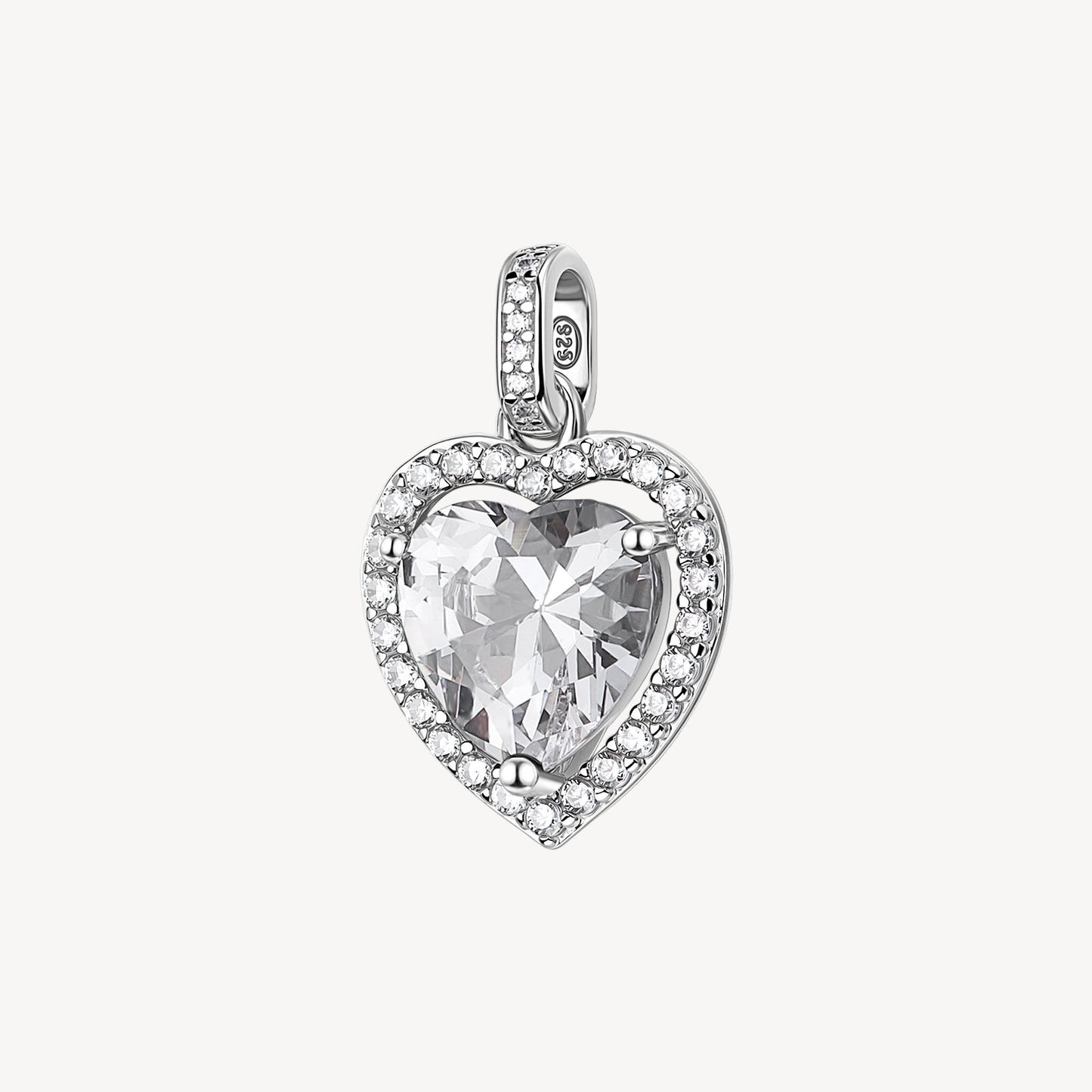 Charm Brosway Fancy Argento Cuore Cubic Zirconia Contornato