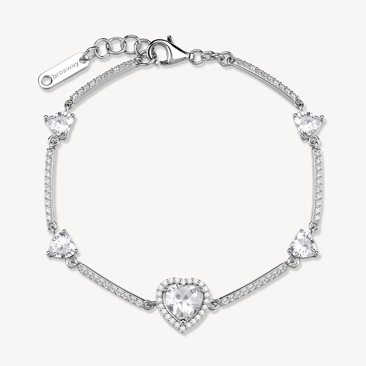 Bracciale Semirigido Brosway Fancy Argento Cubic Zirconia Centrale Cuore