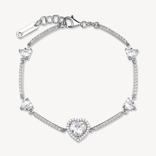 Bracciale Semirigido Brosway Fancy Argento Cubic Zirconia Centrale Cuore