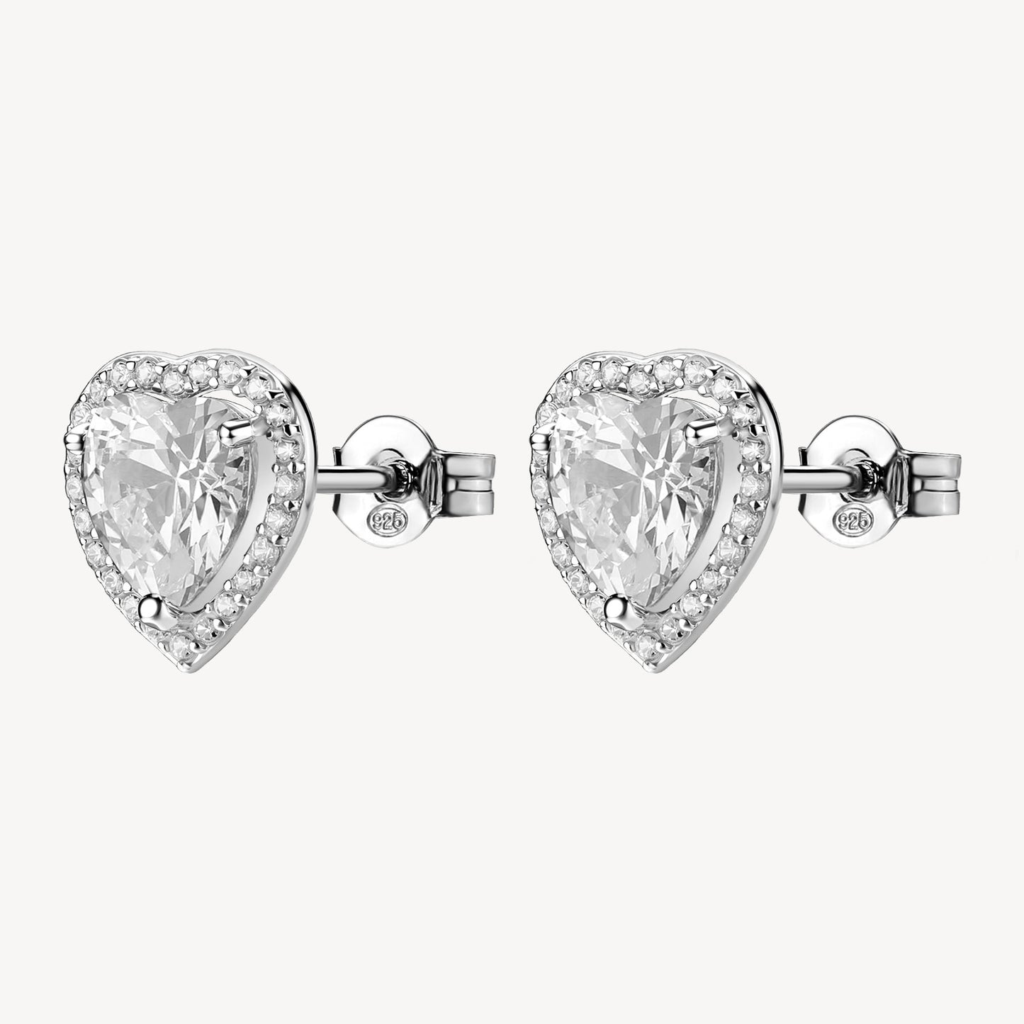Orecchini a Lobo Brosway Fancy Argento Cuore Cubic Zirconia Contornato