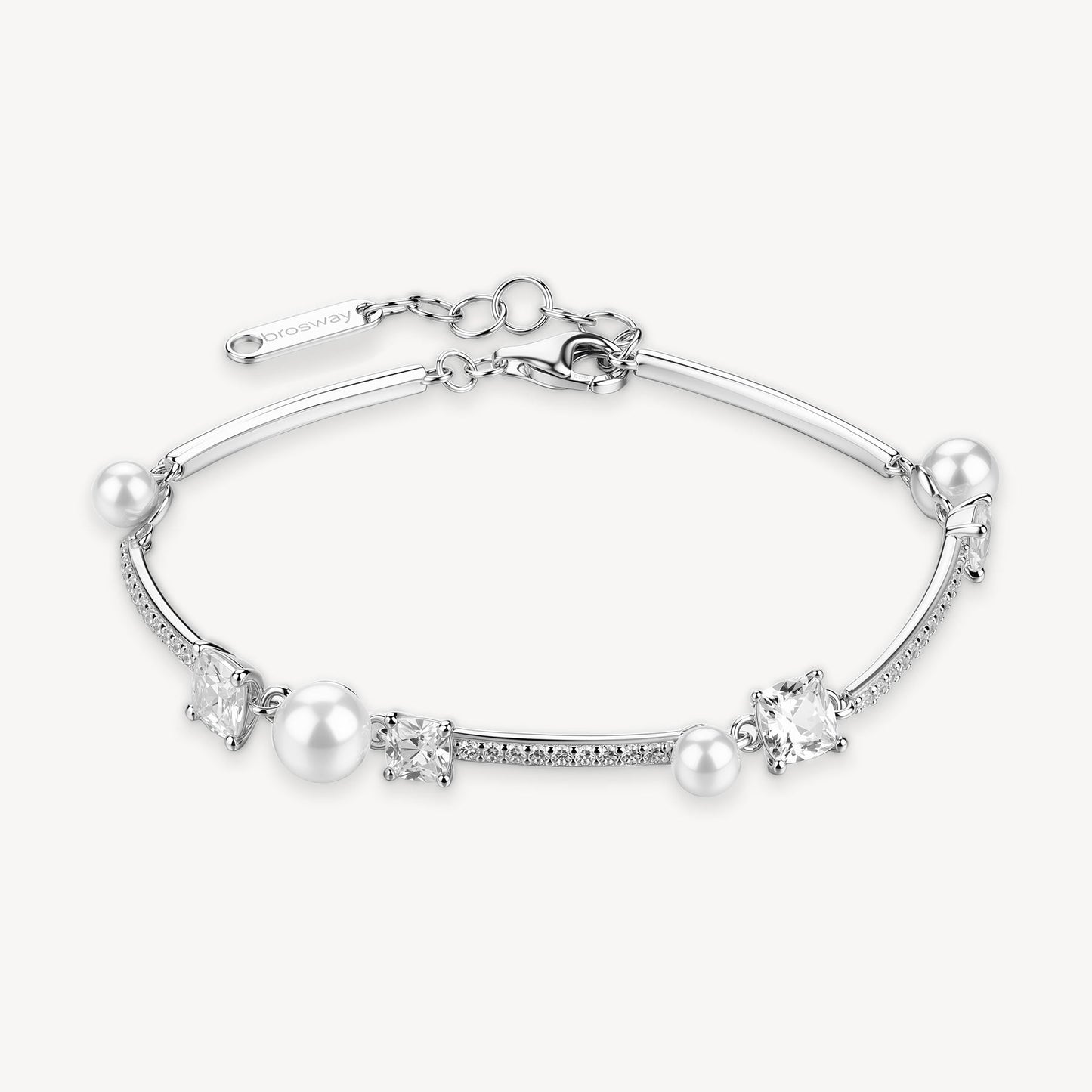 Bracciale Semirigido Brosway Fancy Argento Cubic Zirconia e Perle