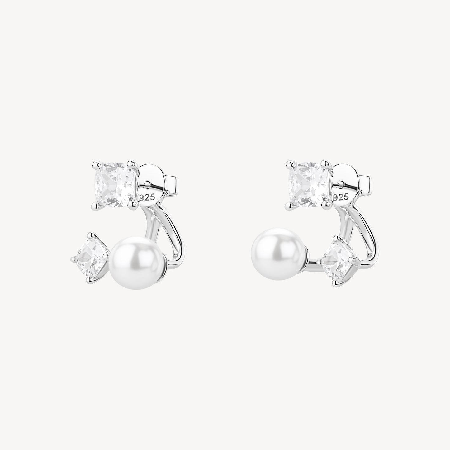 Orecchini a Lobo Brosway Fancy Argento Cubic Zirconia e Perla