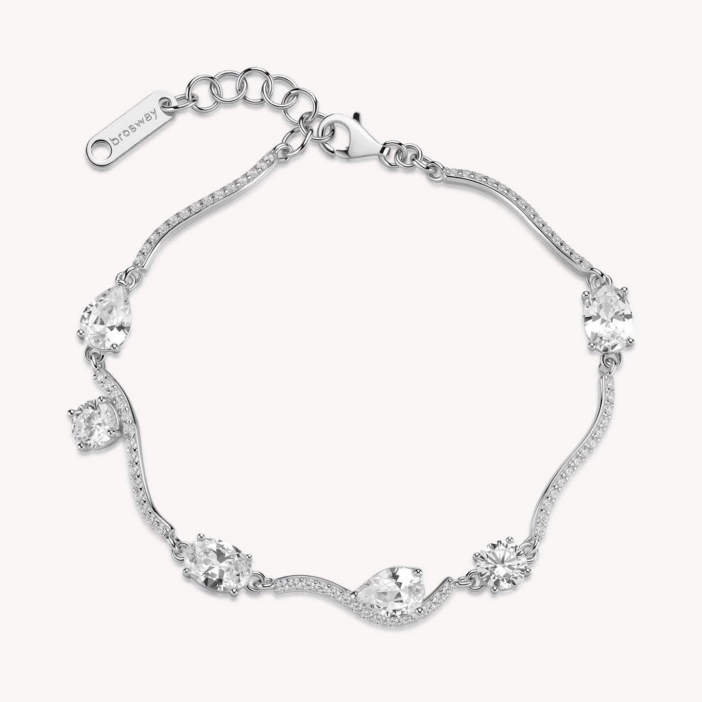 Bracciale Semirigido Brosway Fancy Argento Ondulato Cubic Zirconia