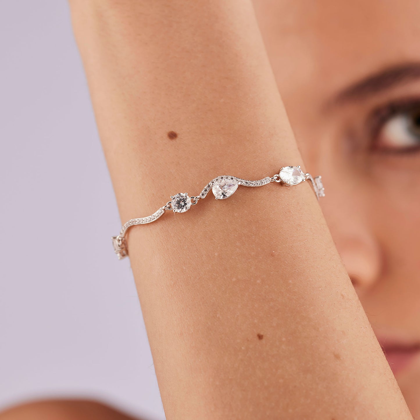 Bracciale Semirigido Brosway Fancy Argento Ondulato Cubic Zirconia