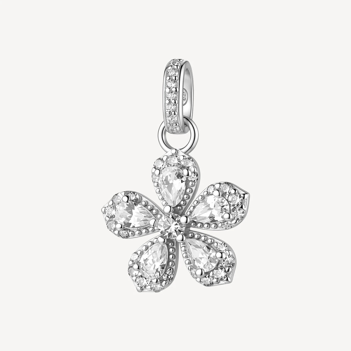 Pendente Brosway Fancy Inifinite White Argento Fiore Con Cubic Zirconia Bianchi