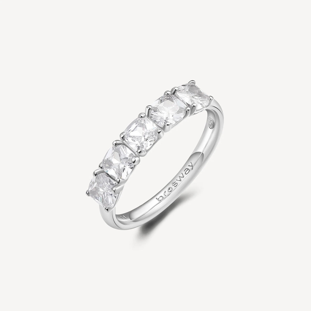 Anello Veretta A 5 Brosway Infinite White Argento Con Zirconi Quadrati - Misura 20