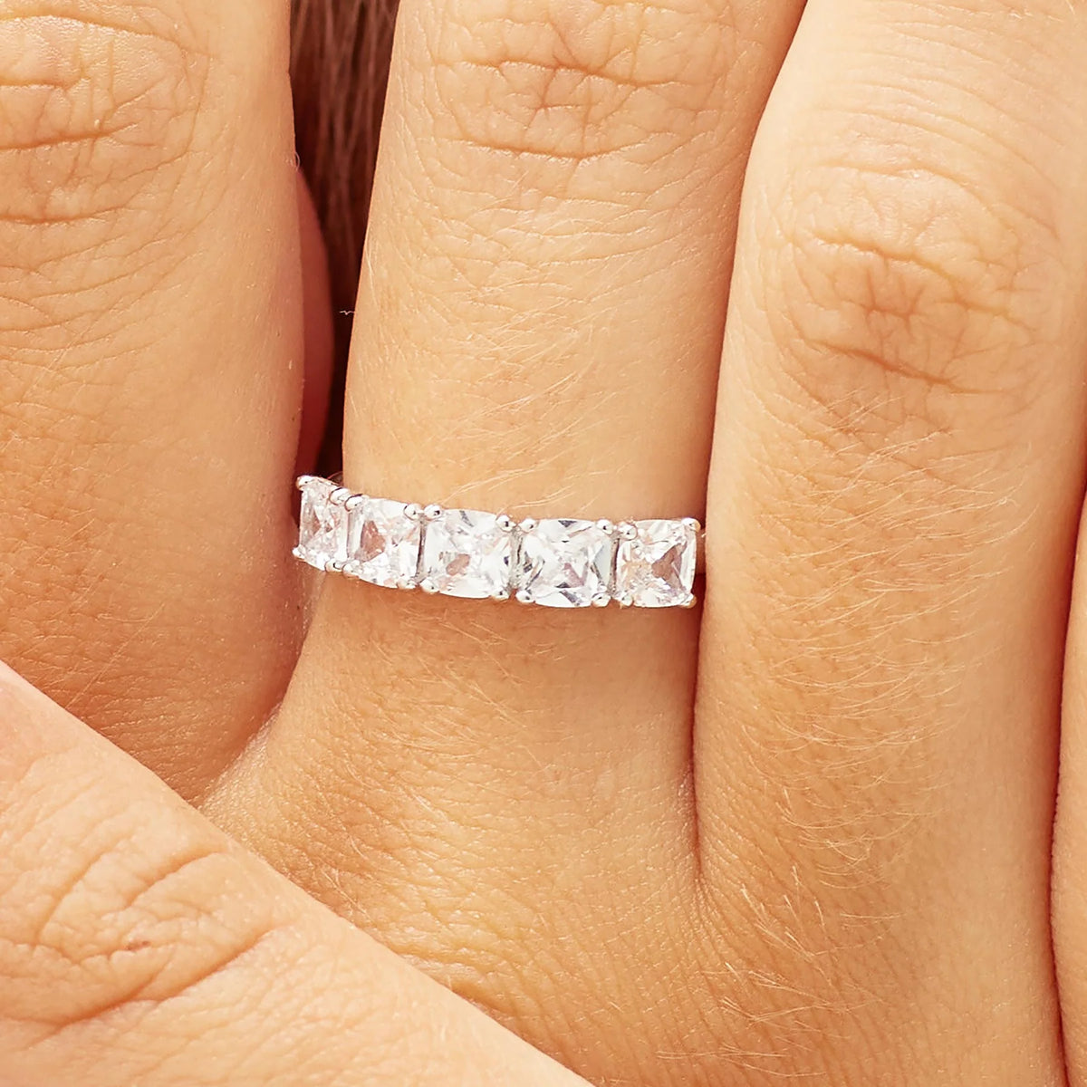 Anello Veretta A 5 Brosway Infinite White Argento Con Zirconi Quadrati - Misura 20