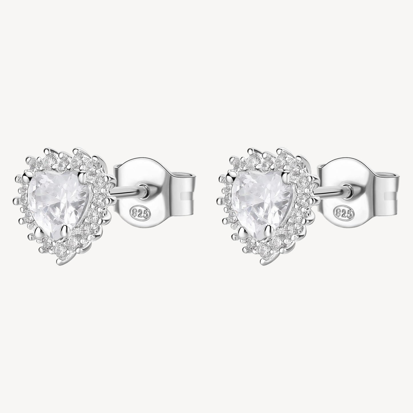 Orecchini a Lobo Brosway Fancy Argento Kate Cuore Cubic Zirconia Contornato