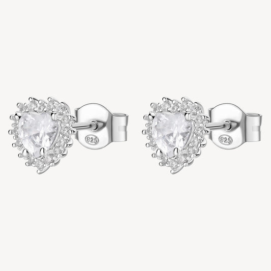 Orecchini a Lobo Brosway Fancy Argento Kate Cuore Cubic Zirconia Contornato