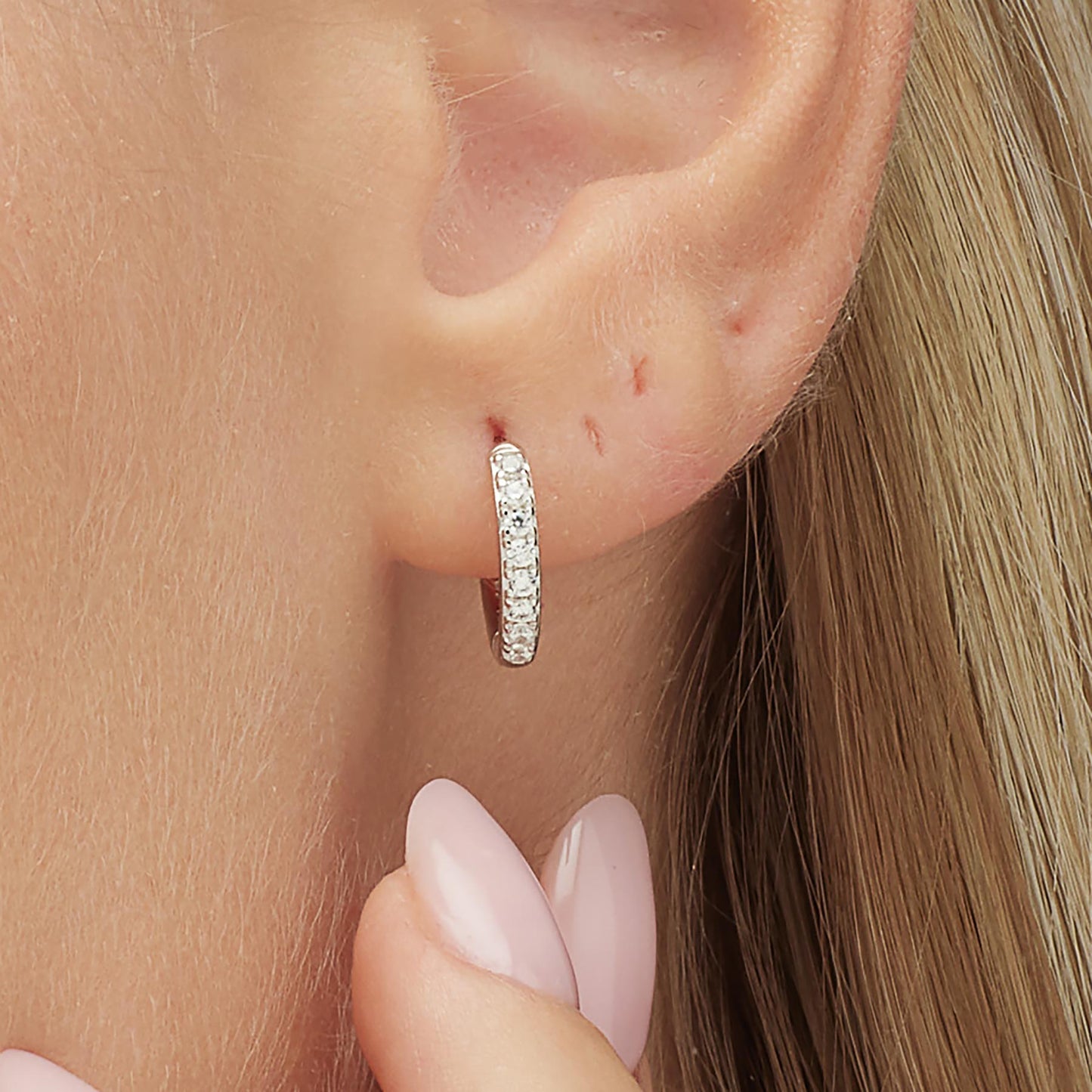 Monorecchino Brosway Infinite White In Argento Con Zirconi