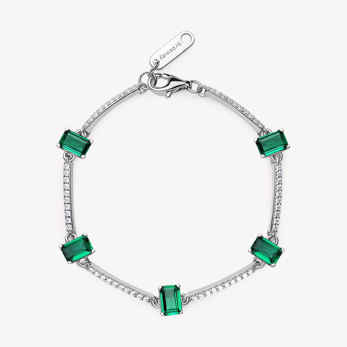 Bracciale Brosway Life Green In Argento Cristalli Verdi