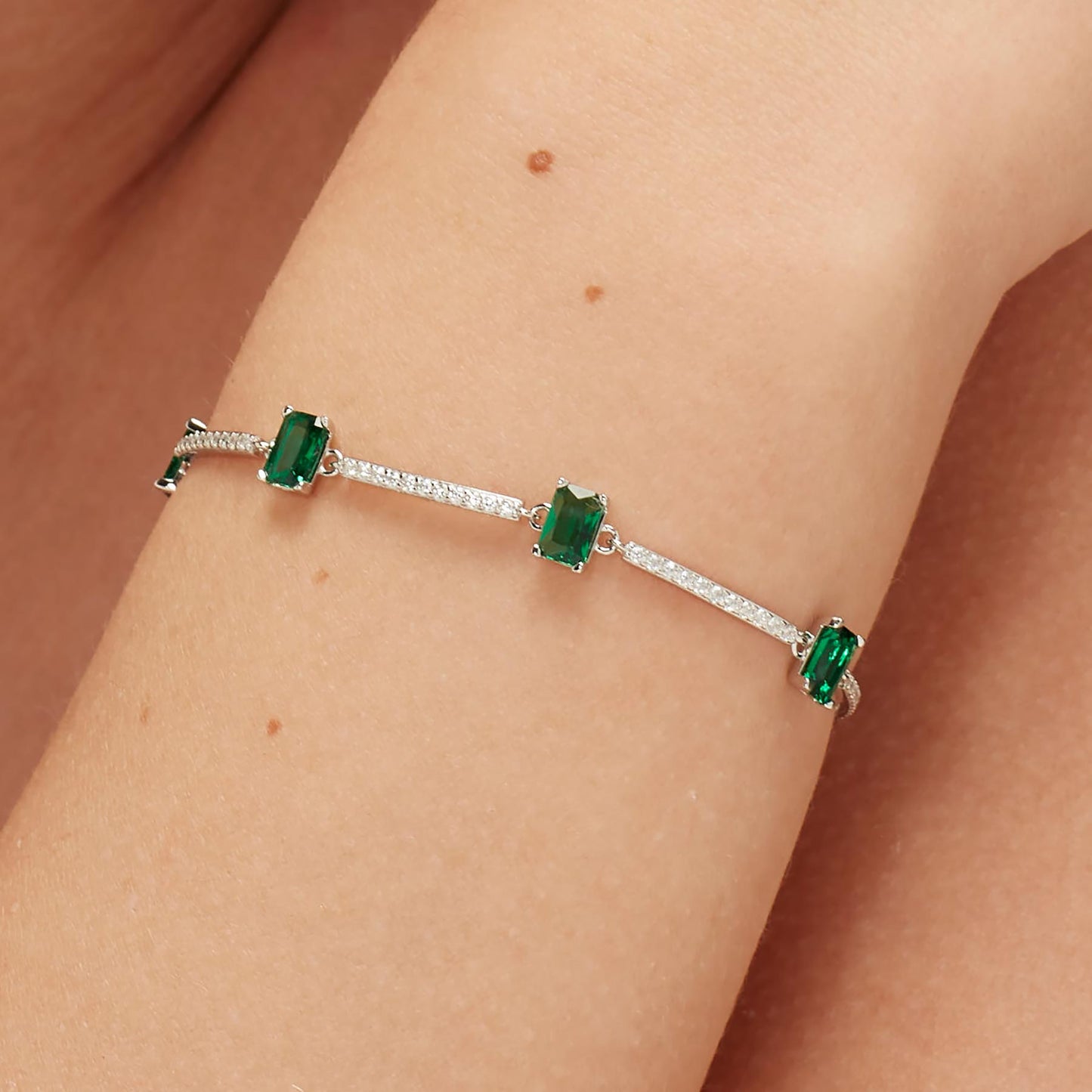 Bracciale Brosway Life Green In Argento Cristalli Verdi