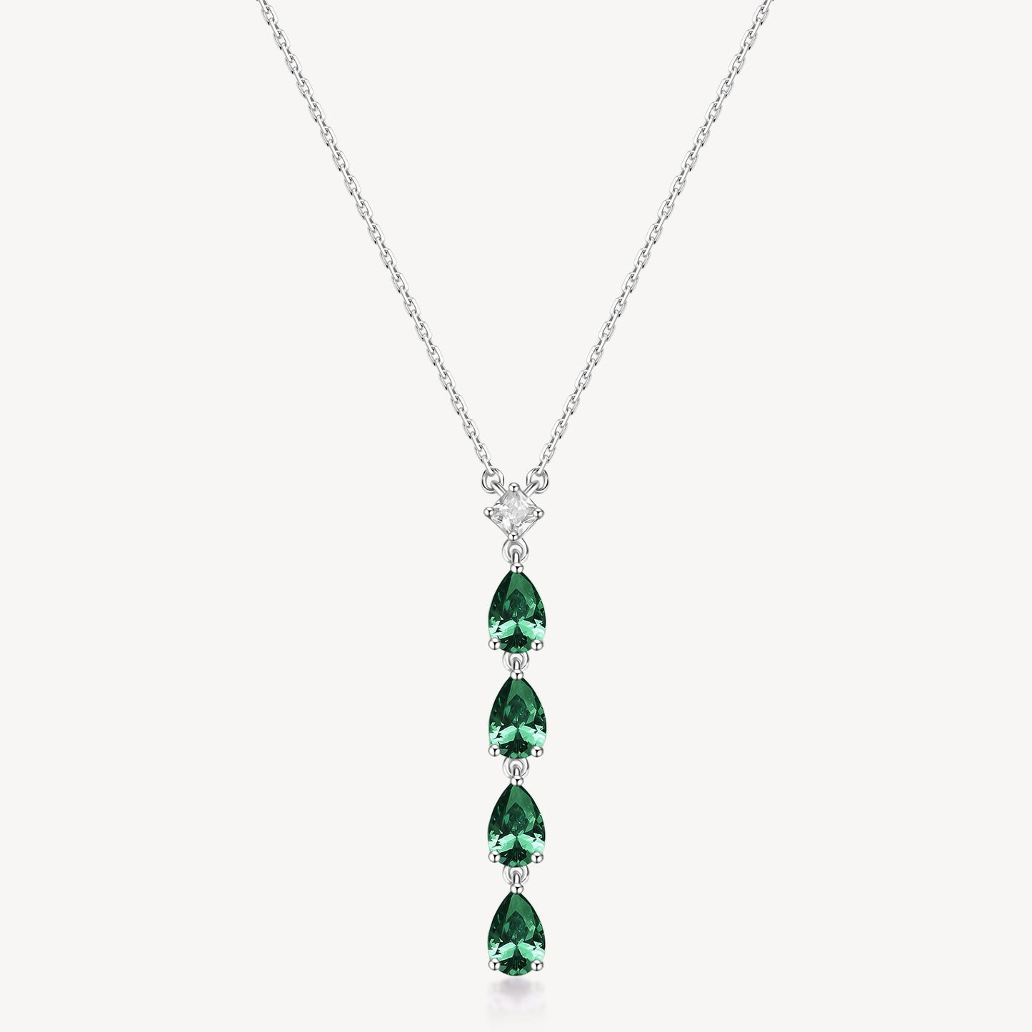 Collana Brosway Fancy Argento Pendente Cubic Zirconia Verdi