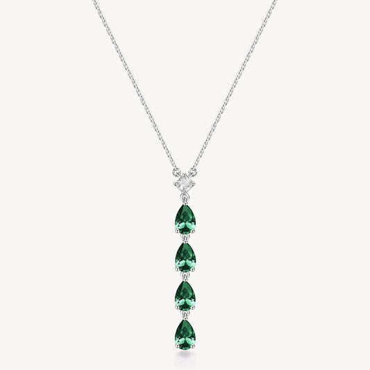 Collana Brosway Fancy Argento Pendente Cubic Zirconia Verdi