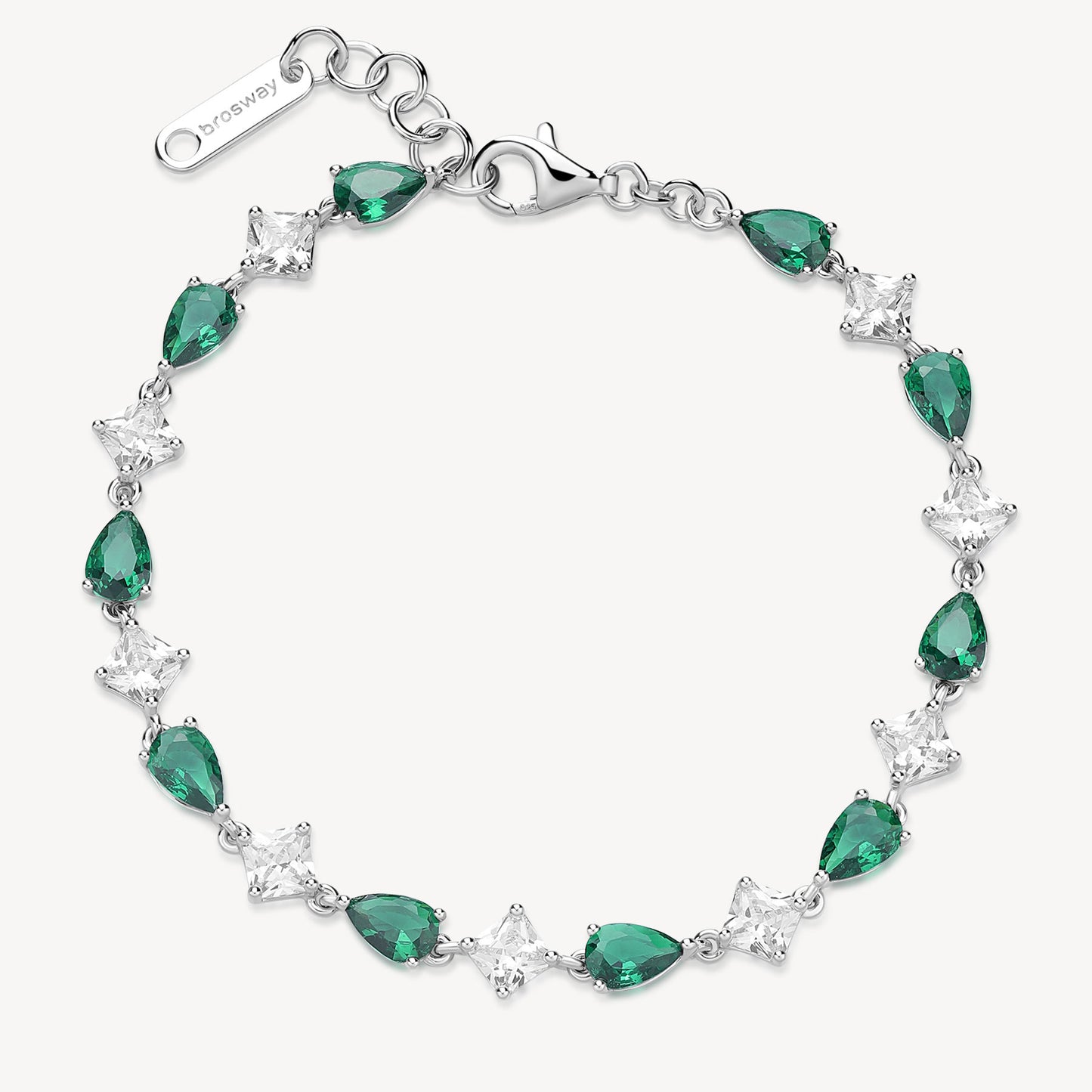 Bracciale Brosway Fancy Argento Cubic Zirconia Verdi Alternati