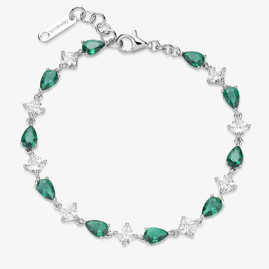 Bracciale Brosway Fancy Argento Cubic Zirconia Verdi Alternati