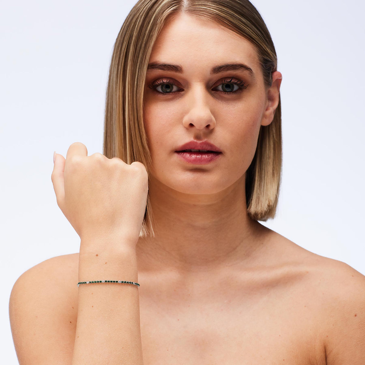 Bracciale Tennis Brosway Fancy Life Green Argento Cubik Zirconia Alternati 5 Emerald/1 Bianco