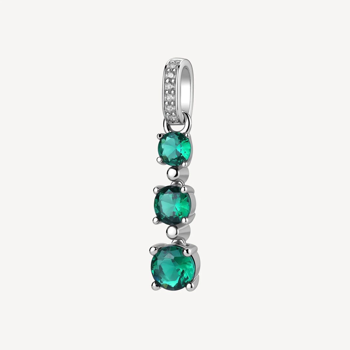 Charm Brosway Fancy Life Green Argento Trilogy A Decrescere Cubik Zirconia Colore Emerald