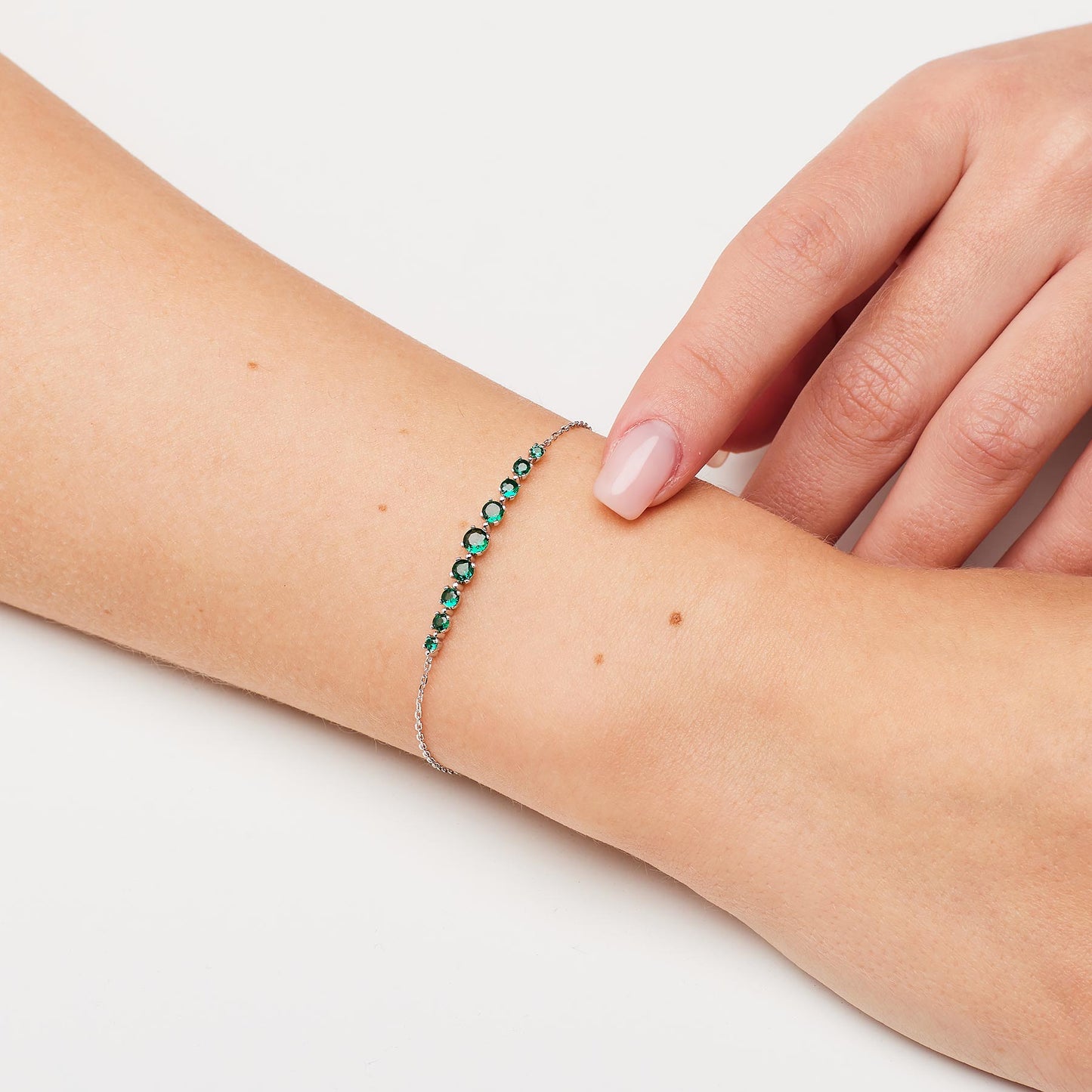 Bracciale Brosway Fancy Argento Centrale Cubic Zirconia a Decrescere Verde