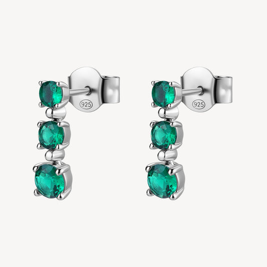 Orecchini Brosway Fancy Argento Trilogy Cubic Zirconia a Decrescere Emerald