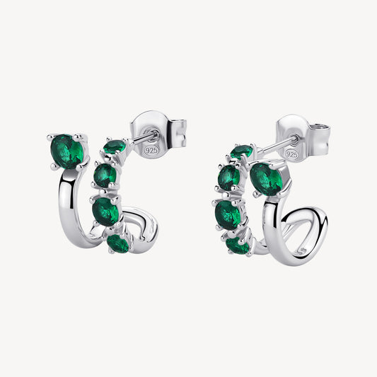 Orecchini a Cerchio Brosway Fancy Life Green Argento Cubic Zirconia Emerald