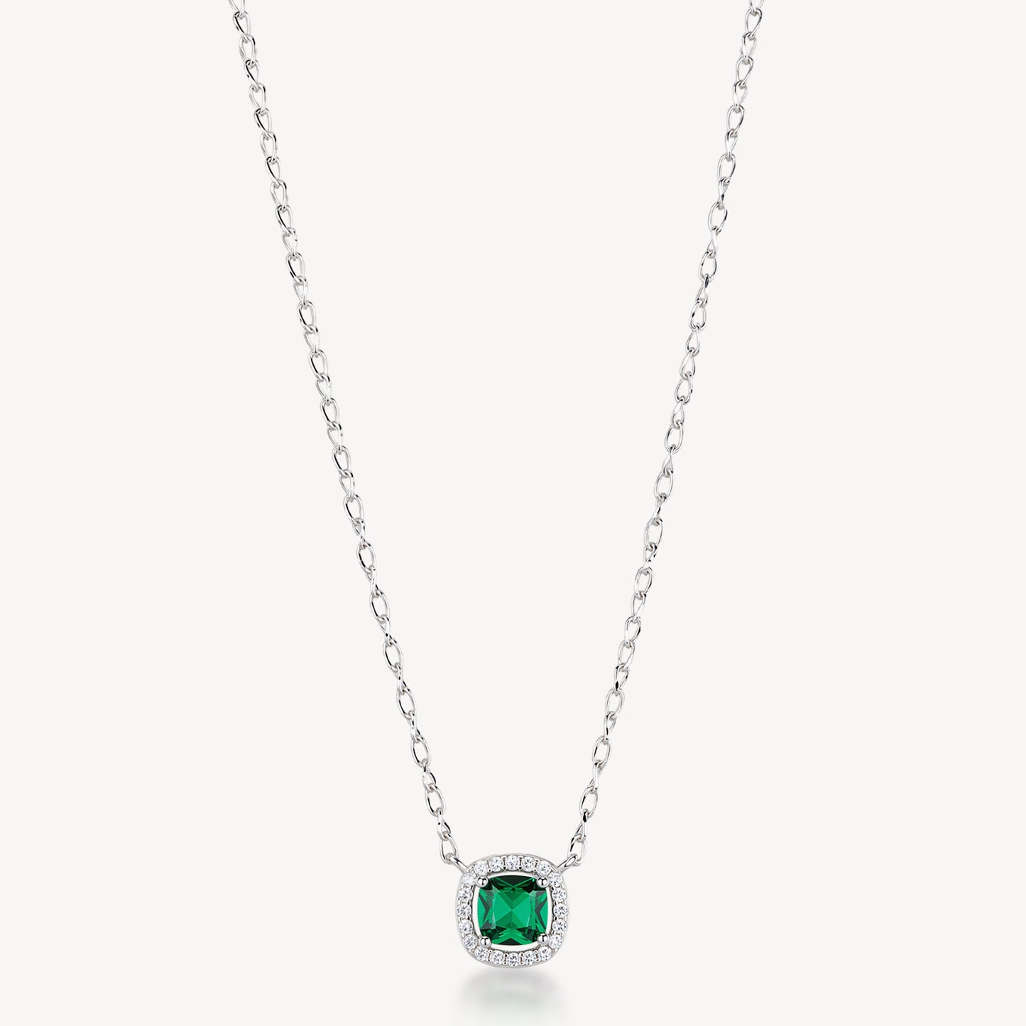 Collana Brosway Fancy Life Green Argento Centrale Cubik Zirconia Quadrato Emerald Contornato