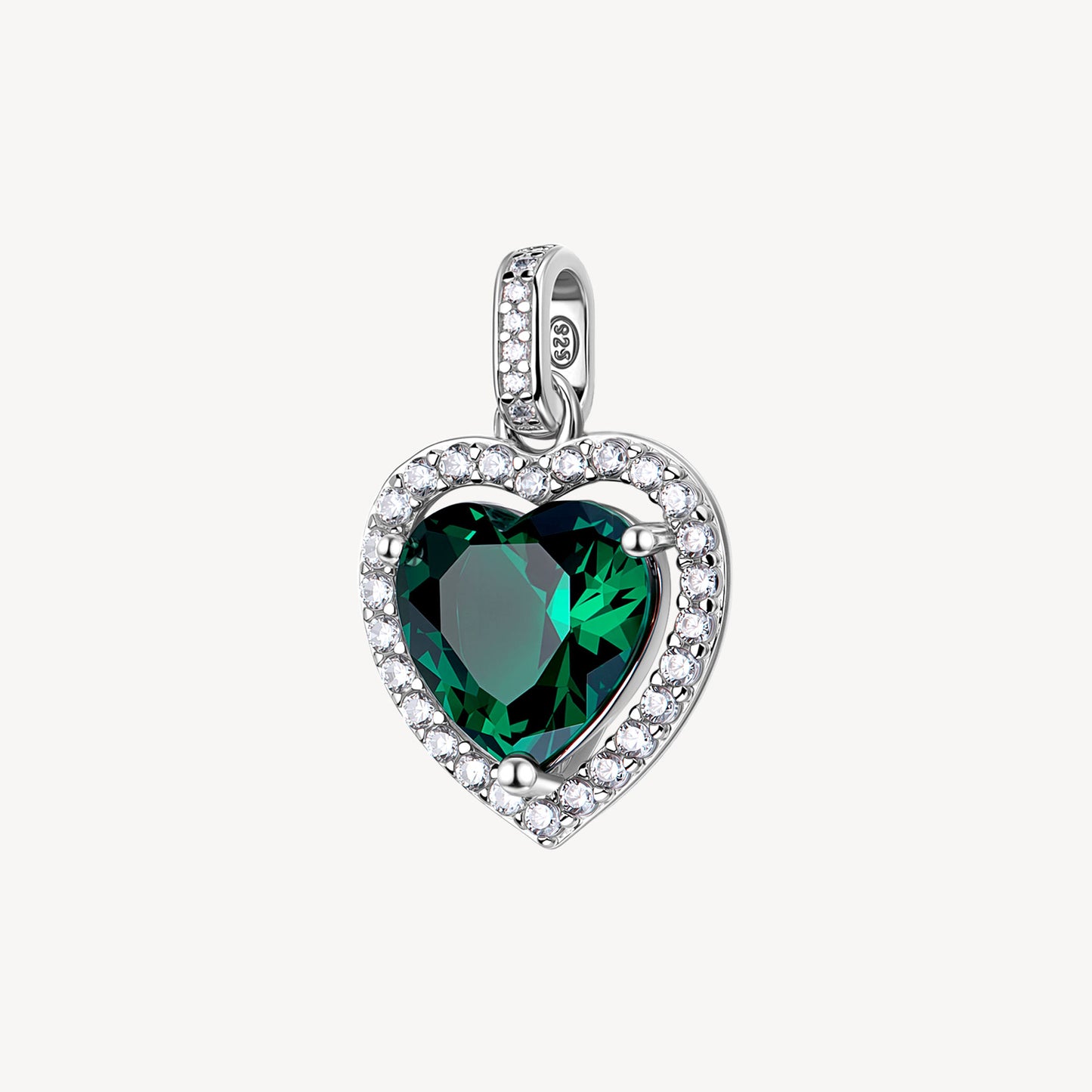 Ciondolo Brosway Fancy Life Green In Argento Cuore Cubic Zirconia Verde Contornato