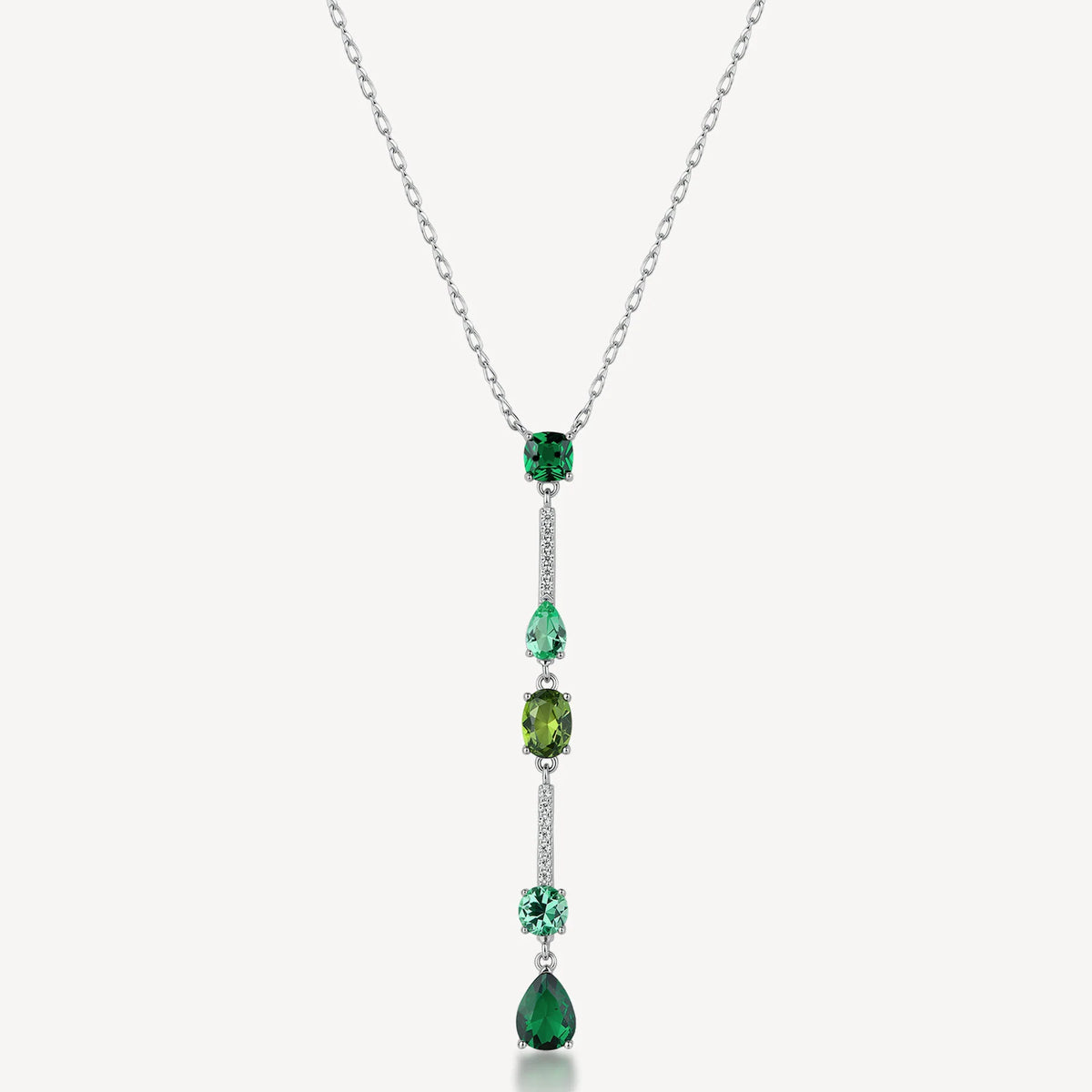 Collana Brosway Fancy Life Green Argento Pendente Lungo Cubic Zirconia Emerald E Peridot