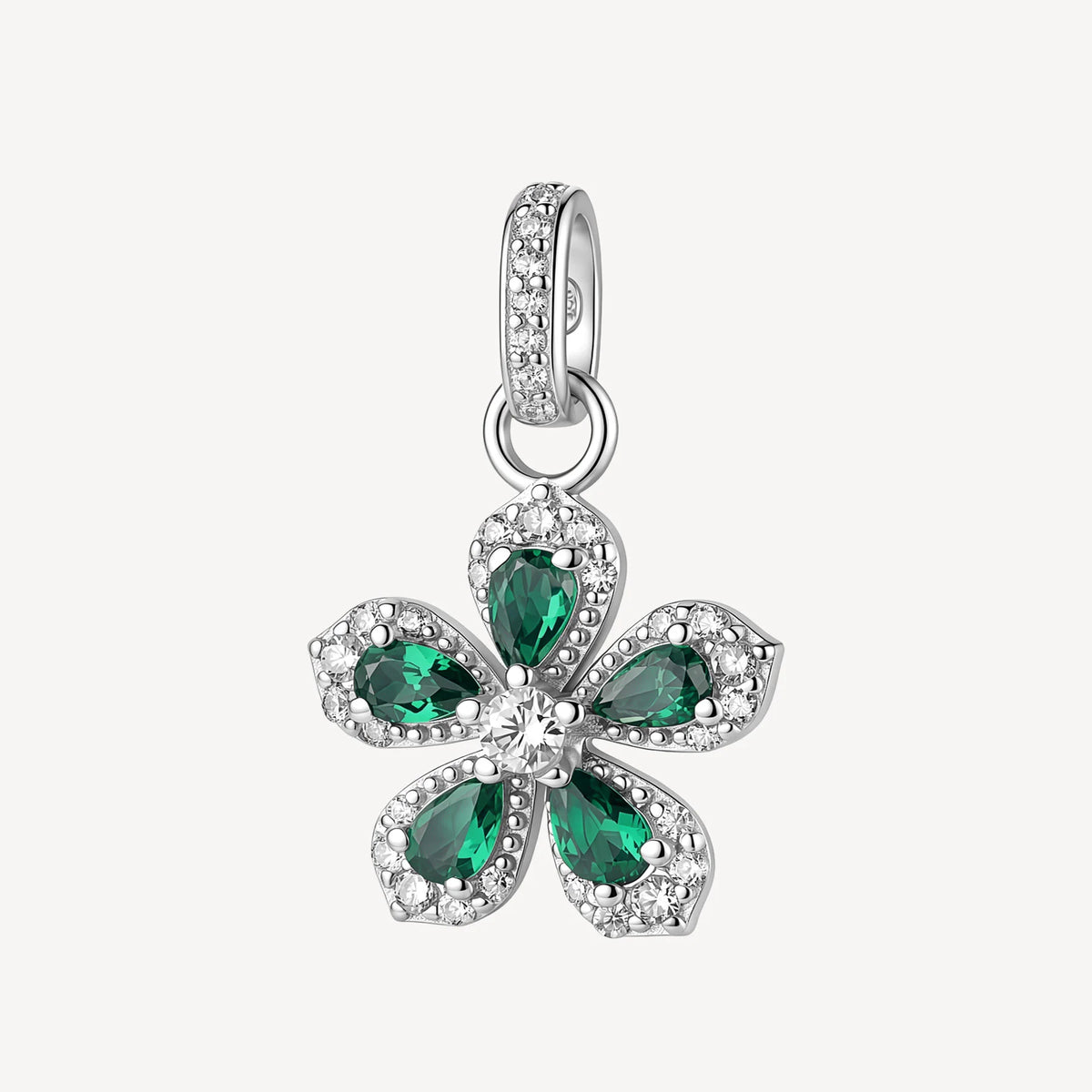 Pendente Brosway Fancy Life Green Argento Fiore Con Cubic Zirconia Verdi/Bianchi