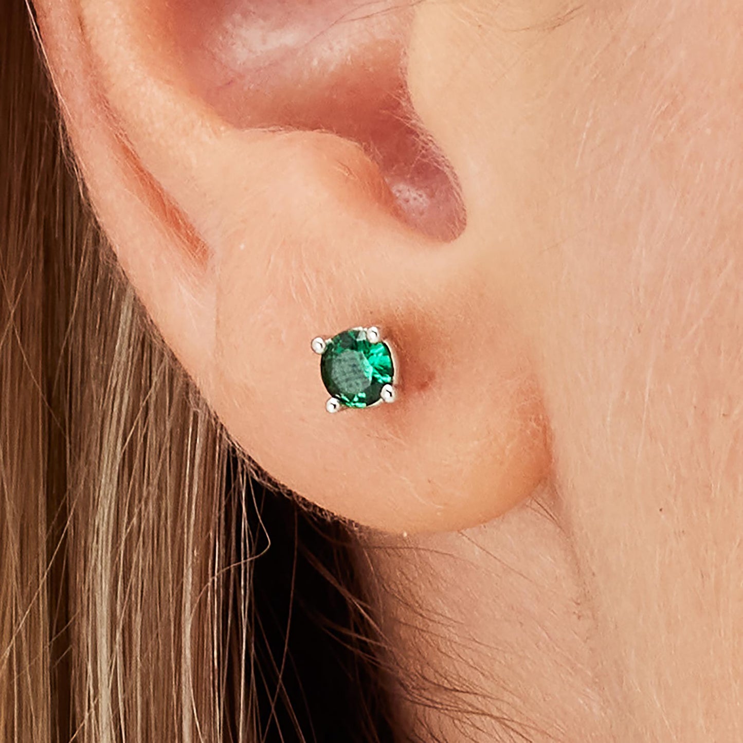 Orecchini Brosway Life Green Punti Luce In Argento Con Zircone Verde