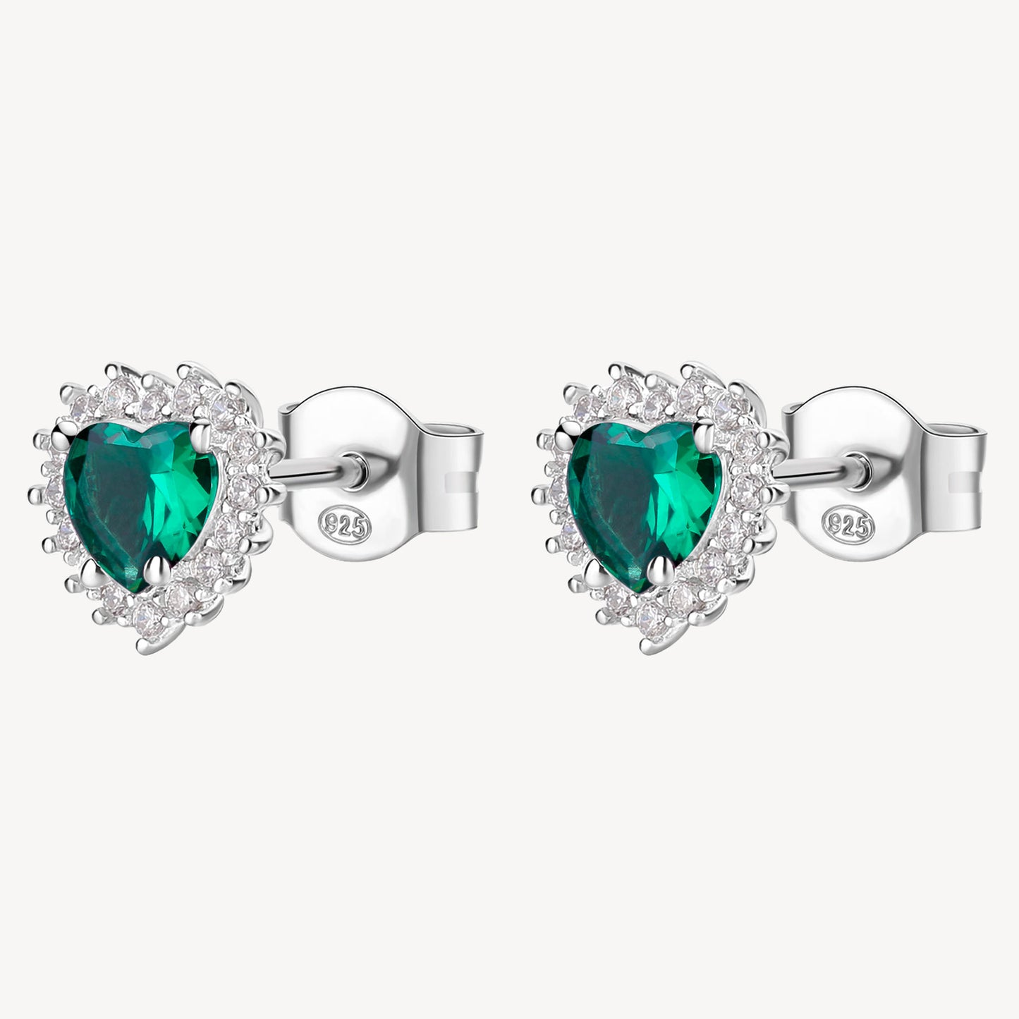 Orecchini a Lobo Brosway Fancy Argento Kate Cuore Cubic Zirconia Verde Contornato