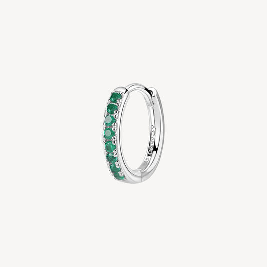 Monorecchino Brosway Life Green In Argento Con Zirconi Verdi