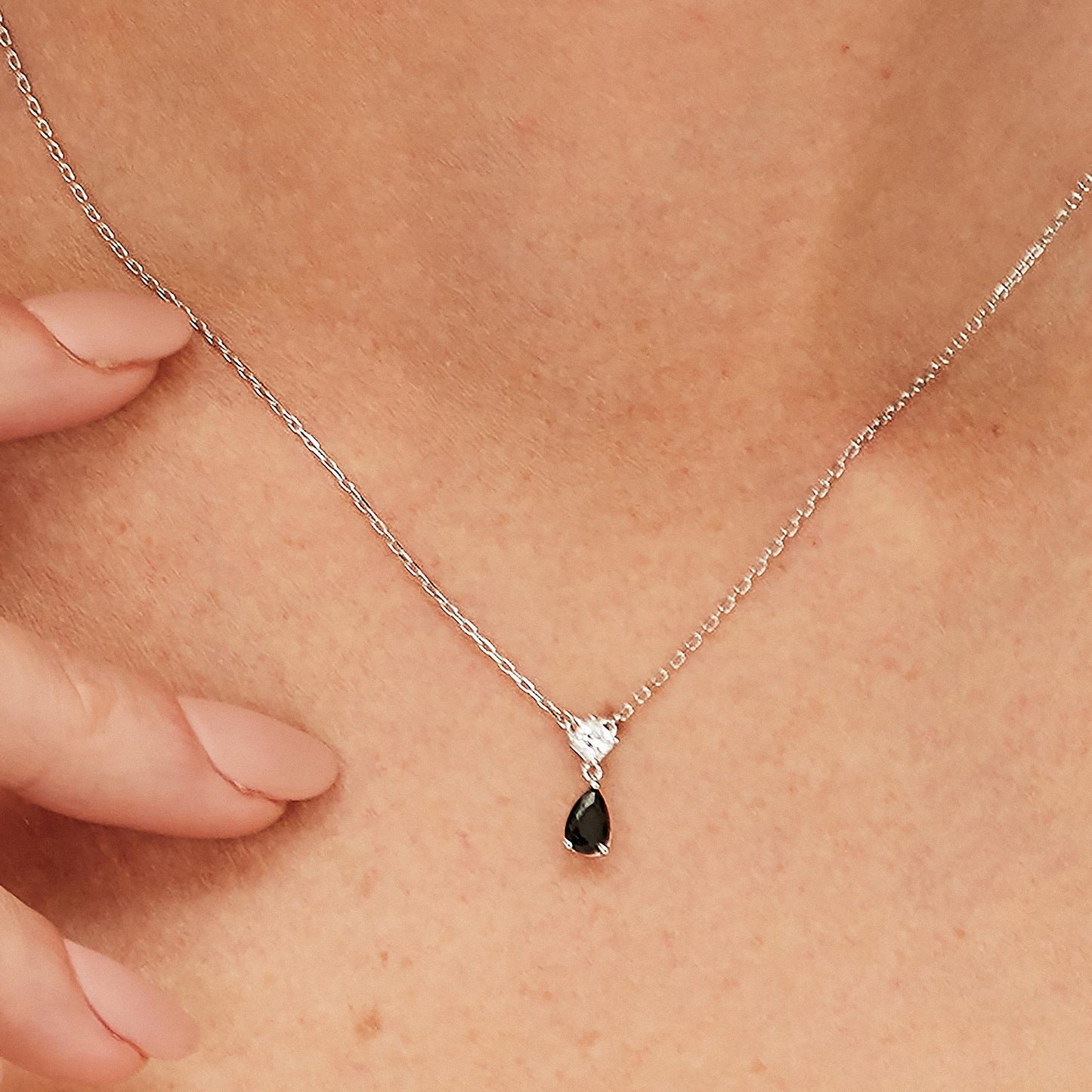 Collana Brosway Fancy In Argento Maglia Catena Con Pendente Square Cubic Zirconia Cubic Zirconia A Goccia Nero