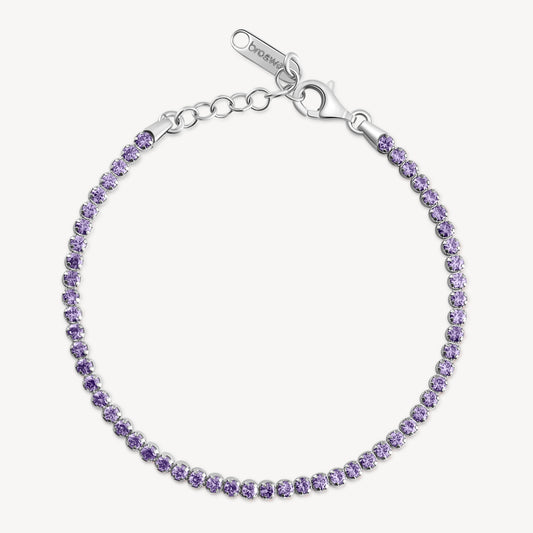 Bracciale Brosway Magic Purple Tennis In Argento Con Zirconi Viola